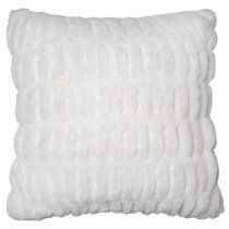 Better Homes & Gardens Rouched Fur Decorative Throw Pillow, 18" x 18", White | Walmart (US)