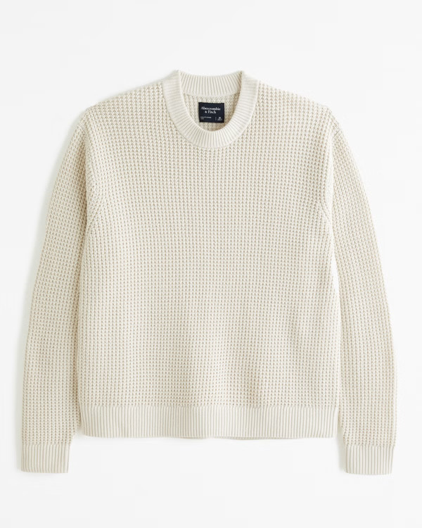 Oversized Waffle Crew Sweater | Abercrombie & Fitch (US)