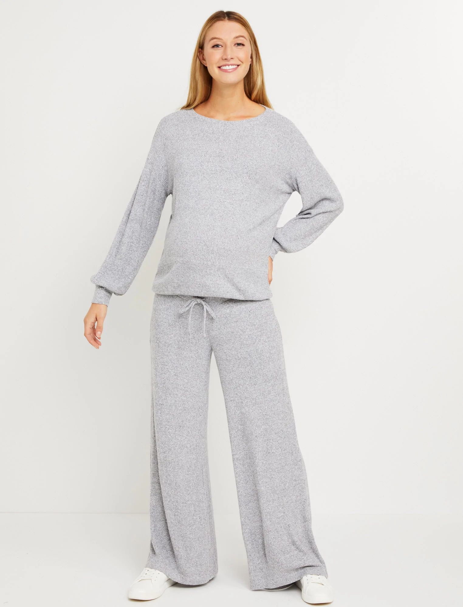 Sustainable Hacci Knit Wide Leg Maternity Pants | Motherhood Maternity