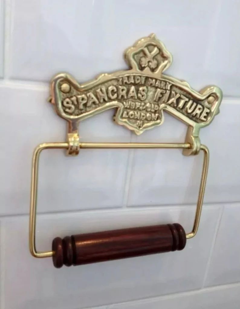 St Pancras Brass Hanging Toilet roll holder by Retro Collections | Etsy (UK)