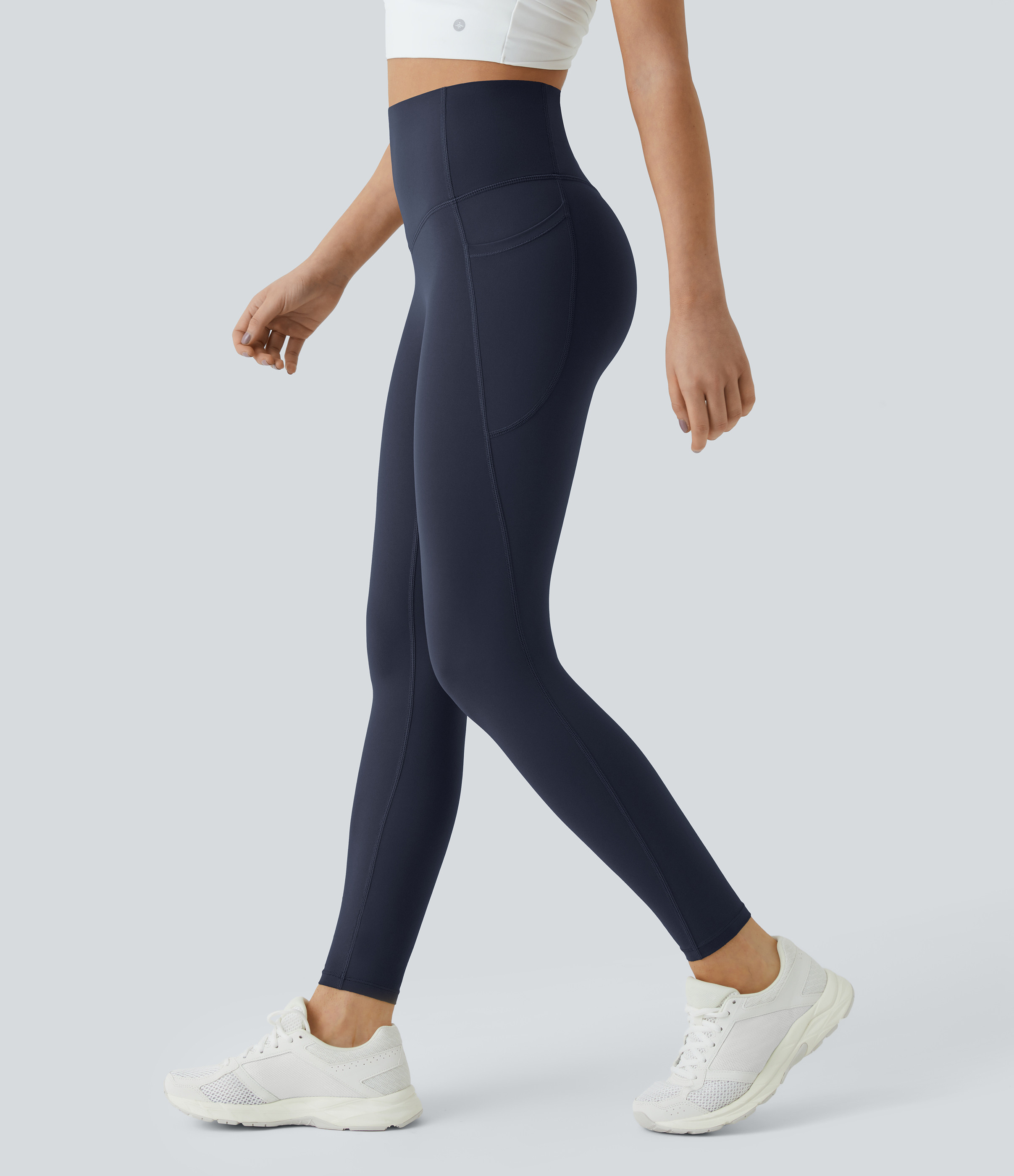 Halara Halara UltraSculpt™ SoCinched High Waisted Tummy Control Pocket Shaping Training Leggings - Mood Indigo - XL(7/8) gym leggings | HALARA
