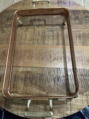 Vtg Copper & Brass Rectangle Footed Casserole Dish Frame No Dish | eBay US