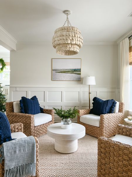 In love with our new coffee table in this space from west elm! Also this rug is on sale now! 

25% off my chandelier with code gratitude! 

Coastal chandelier, coastal living room, pottery barn lamp, holiday pillows 

#LTKHoliday #LTKhome #LTKsalealert