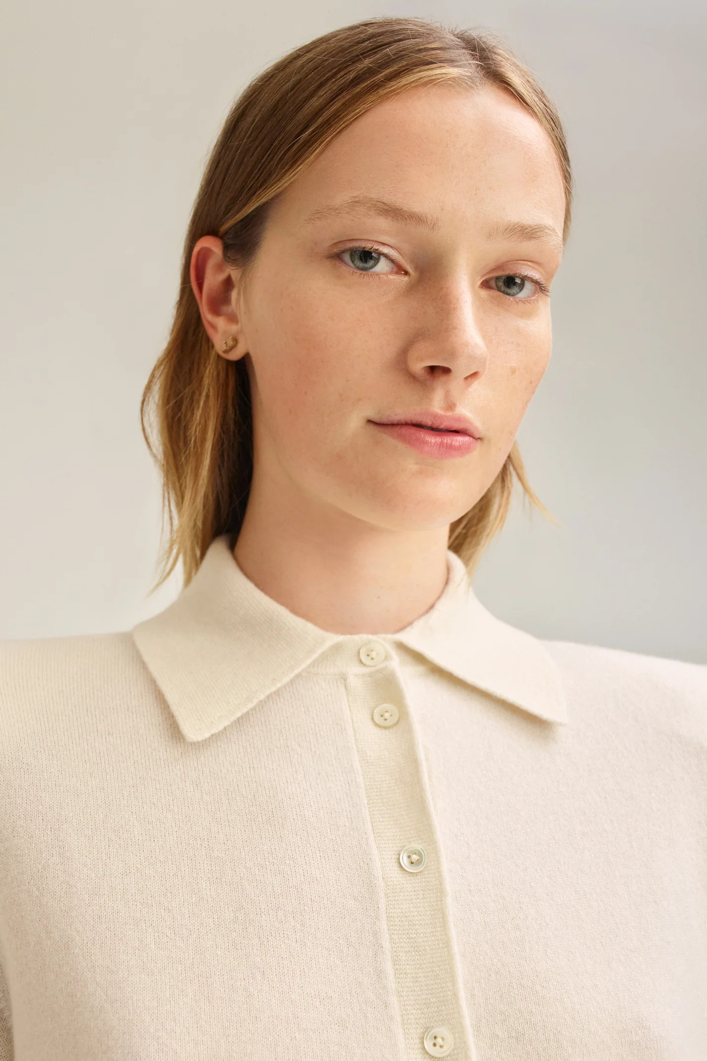 CASHMERE SHOULDER PAD SHIRT - CHALK - Scanlan Theodore | Scanlan Theodore AU