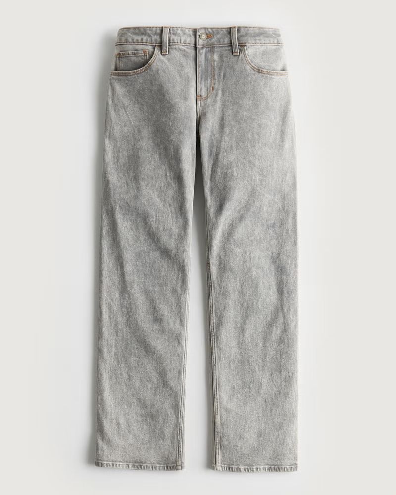 Girls Low-Rise Washed Black Dad Jeans from Hollister | Hollister (US)