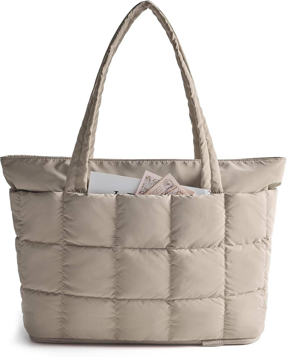 BAGSMART Expandable Tote Bag for Women, Puffer Work Tote Travel Bag | Amazon (US)