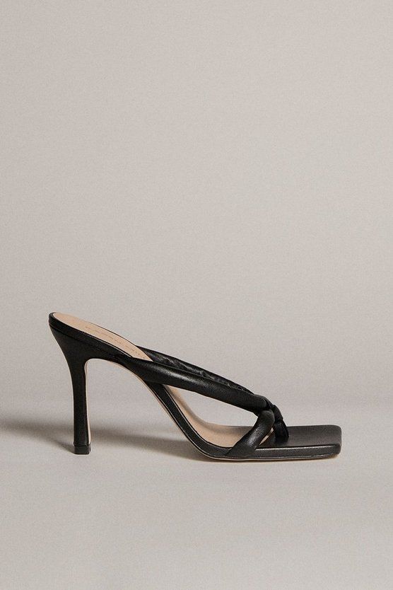 Tubular Strap Premium Leather Sandal | Karen Millen UK & IE
