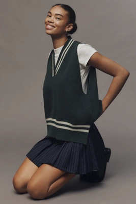 By Anthropologie Sporty V-Neck Sweater Vest | Anthropologie (US)
