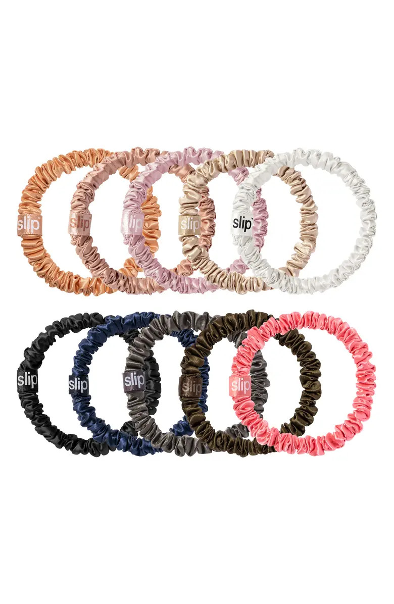 Pure Silk 10-Pack Skinny Scrunchies $65 Value | Nordstrom