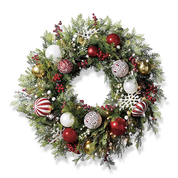 Peppermint Dreams Outdoor Wreath | Frontgate | Frontgate