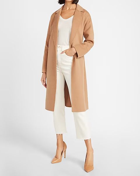 Belted Wrap Front Wool Coat | Express