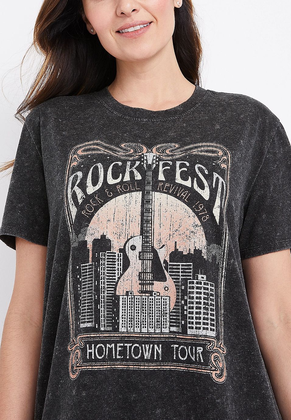 Rockfest Oversized Graphic Tee | Maurices