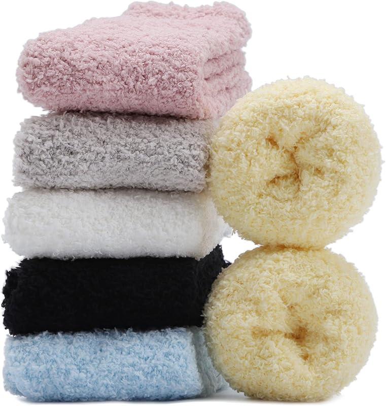 Womens Fuzzy Socks Microfiber Soft Cozy Warm Slipper Sleeping Winter Sock Fluffy Cabin Plush Stoc... | Amazon (US)