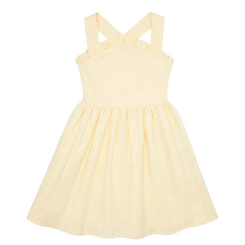 girls yellow bib dress | minnow