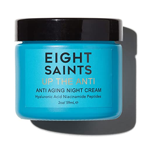 Eight Saints Skin Care Up the Anti Night Cream Face Moisturizer to Reduce Fine Lines and Wrinkles, Anti Aging Cream For Face & Neck with Hyaluronic Acid, Niacinamide, and Peptides, 2 Ounces | Amazon (US)