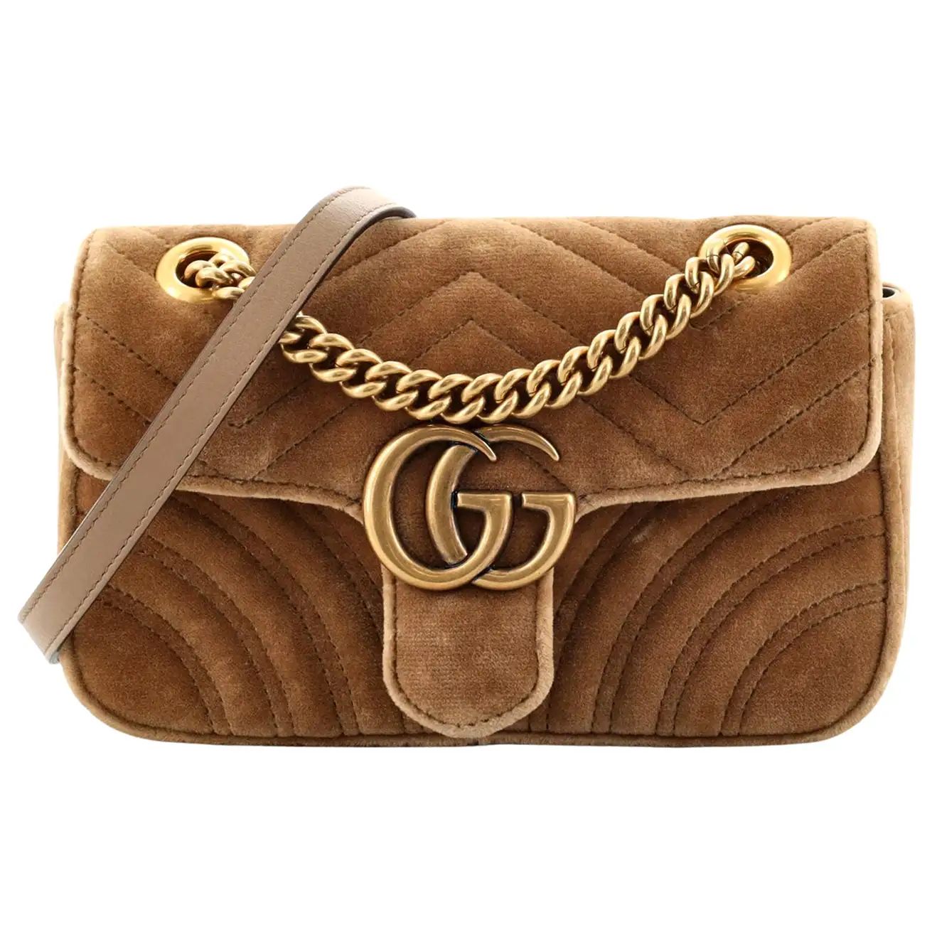 Gucci GG Marmont Flap Bag Matelasse Velvet Mini | 1stDibs