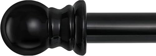 Black Curtain Rods for Windows 66 to 144" - Long Rods for Grommet Drapes,1 inch Curtain Rod Heavy Duty for Sliding Door,Bedroom,Patio Door (3 Brackets) | Amazon (US)