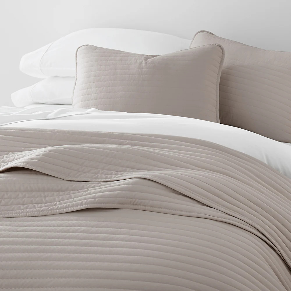 3-Piece Stripe Stitch Quilted Coverlet Set | Linens and Hutch