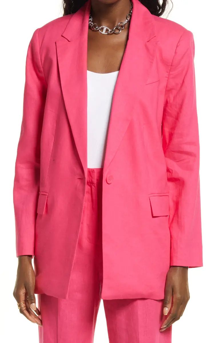 Oversize Linen Blend Blazer | Nordstrom