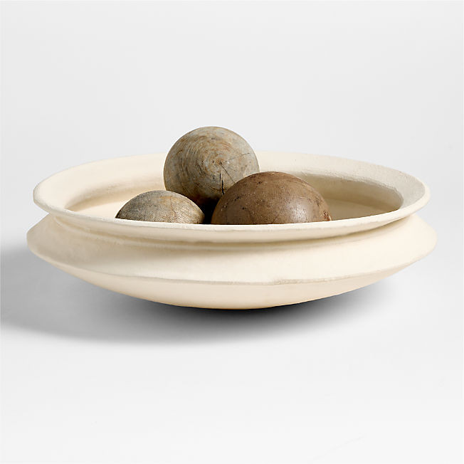 Museion White Earthenware Clay Centerpiece Bowl by Jeremiah Brent | Crate & Barrel | Crate & Barrel