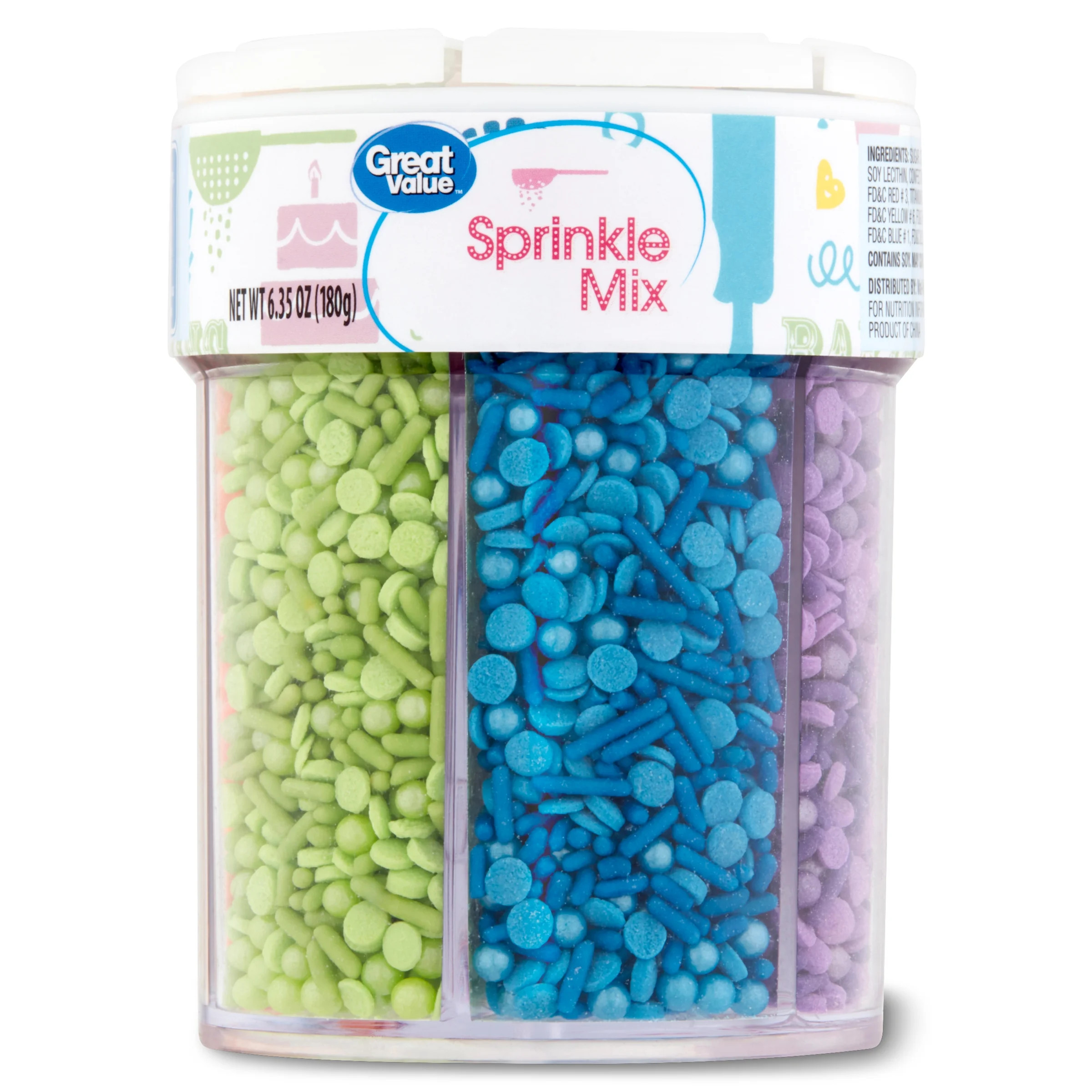 Great Value 6-Cell Bright Sprinkles. 5.9oz | Walmart (US)