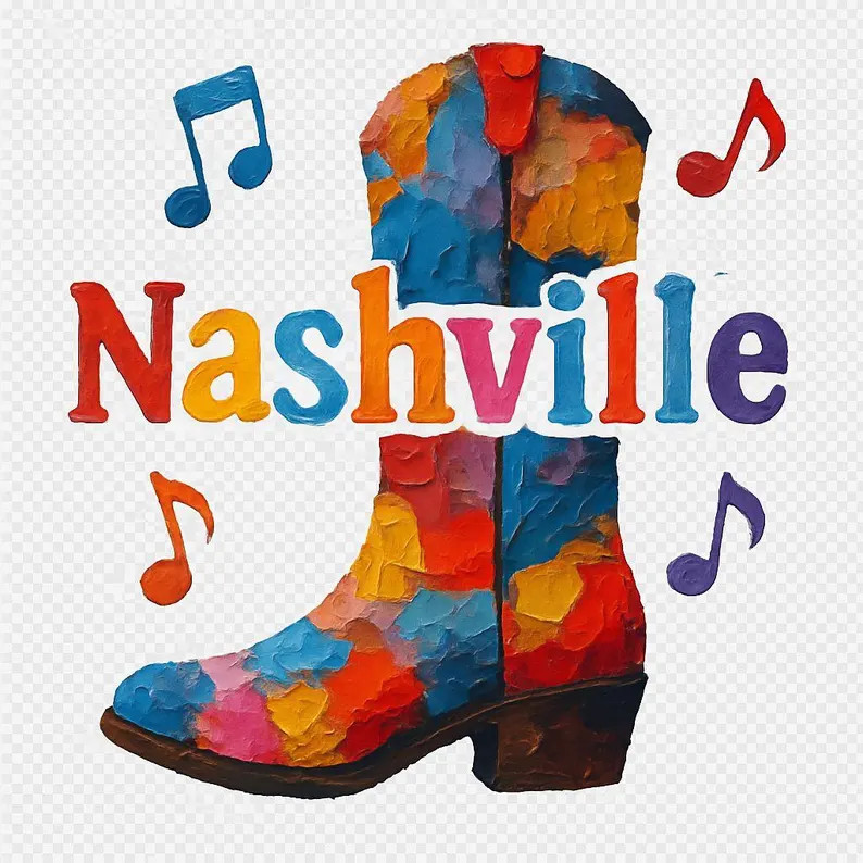 Nashville Travel PNG \u2022 Colorful Western Boot Art (Digital Download) | Etsy (Global)