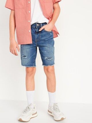 Slim 360&#xB0; Stretch Ripped Cut-Off Jean Shorts for Boys | Old Navy (US)
