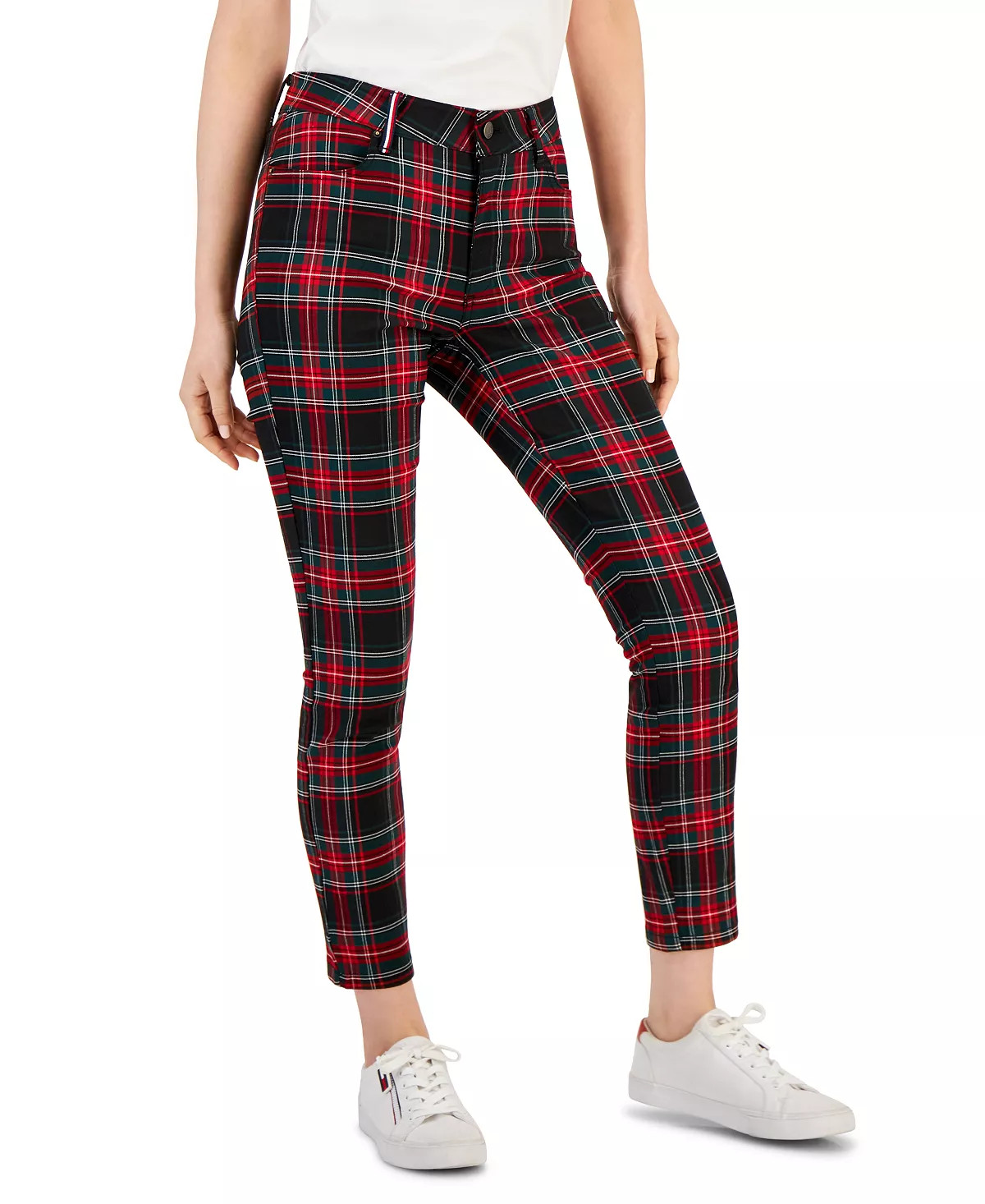 Tommy Hilfiger Women's Tribeca Plaid-Print Skinny Pants  & Reviews - Pants & Capris - Women - Mac... | Macys (US)