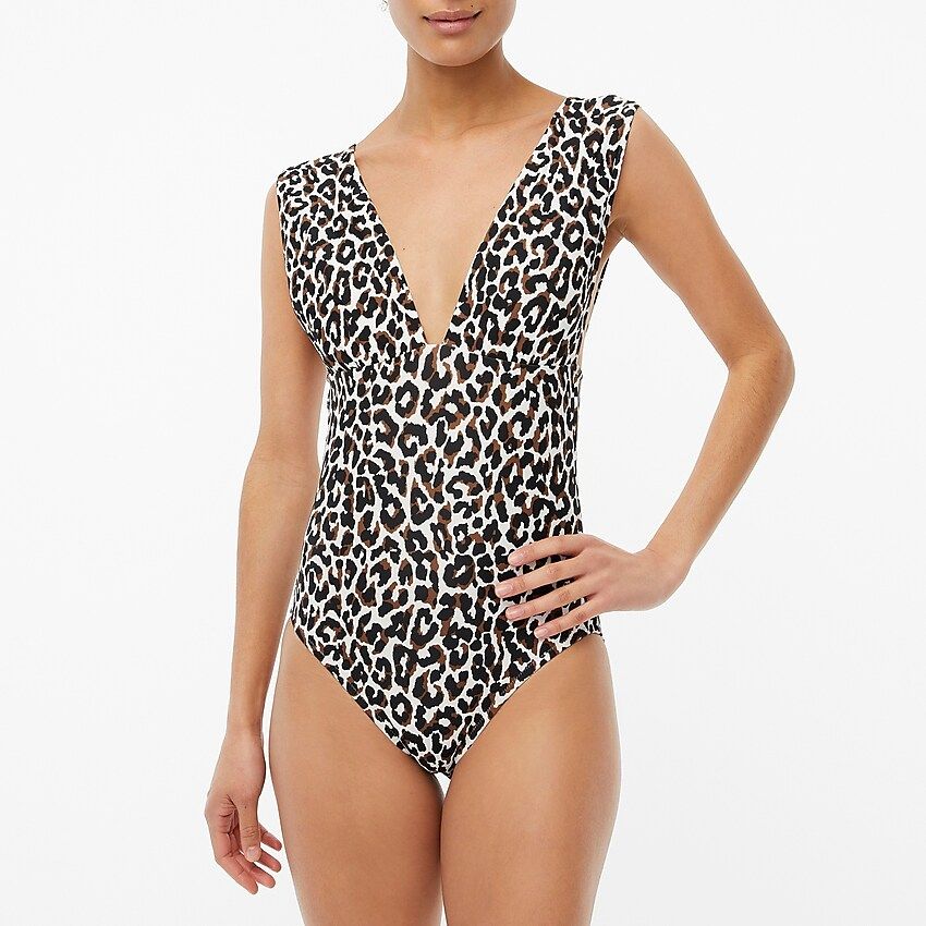 Factory: Printed V-neck One-piece Swimsuit For Women | J.Crew Factory