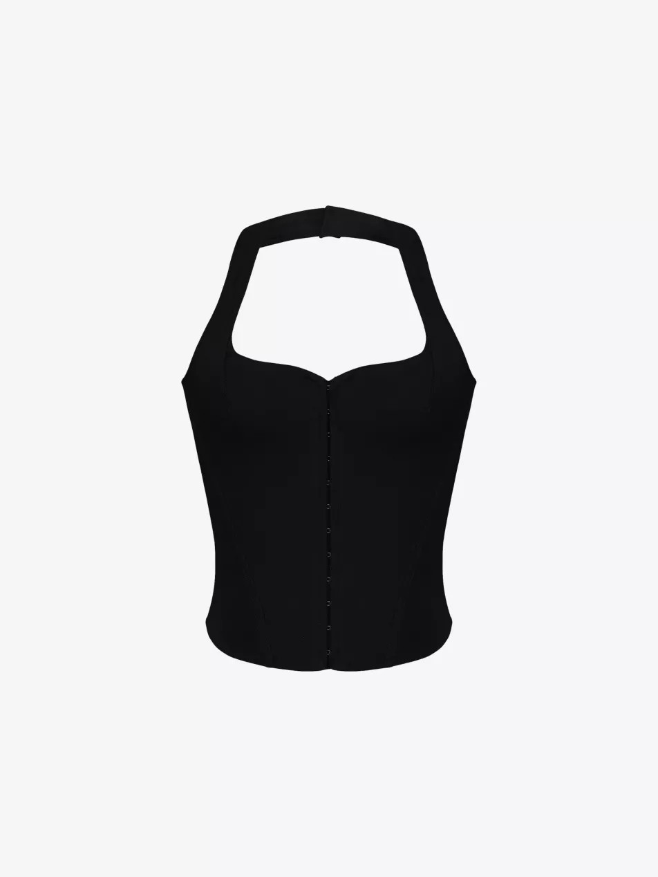 The Halter Neck Stretch-Jersey Corset Top | Selfridges