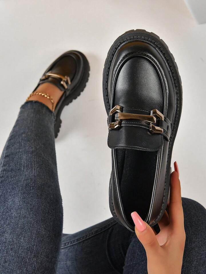 Horsebit Scarpe in PU Stile Britannico Alla Moda E Versatili Per Donne 2023 Autunno Nuove Scarpe ... | SHEIN