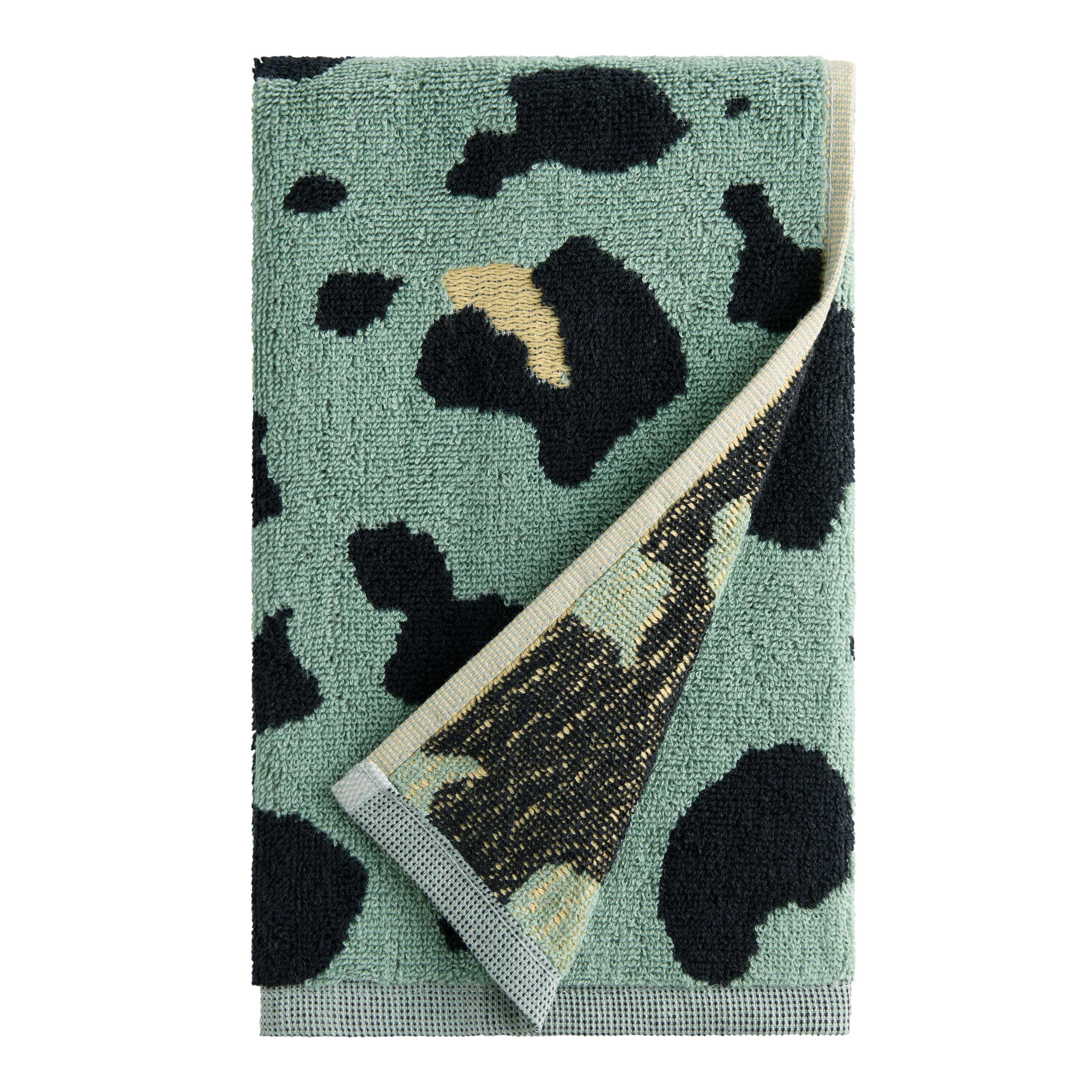 Zinnia Teal Cheetah Terry Hand Towel | World Market