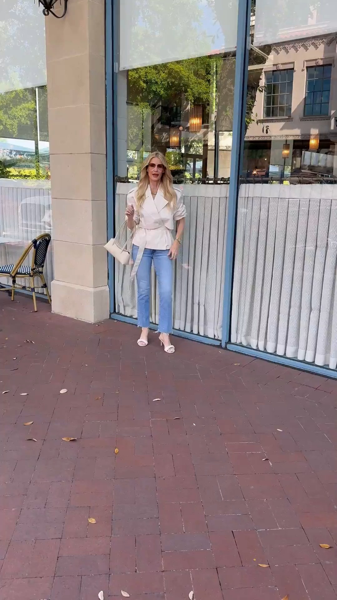 A cropped summer trench coat is the perfect way to elevate your denim outfits, and this one is so flattering and easy to style for spring and summer 🤍 These Mother jeans are a favorite for their leg-lengthening fit, and the sandals are such a great affordable find. I’m wearing an XS in the trench and size 24 in the jeans, both fit TTS. #LTKstyle #LTKSpringStyle  

 

#LTKootd #LTKSeasonal #LTKOver40
