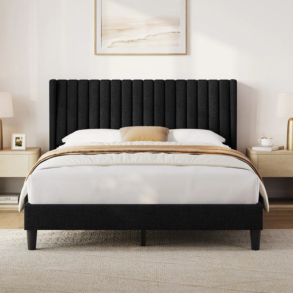 Upholstered Bed Frame with Wing Side | Wayfair North America