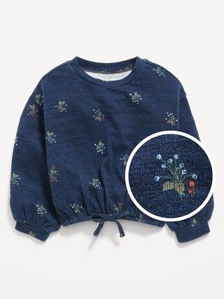 Long-Sleeve Plush-Knit Floral Top for Toddler Girls | Old Navy (US)