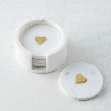 Marble Heart Coaster Set | Z Gallerie