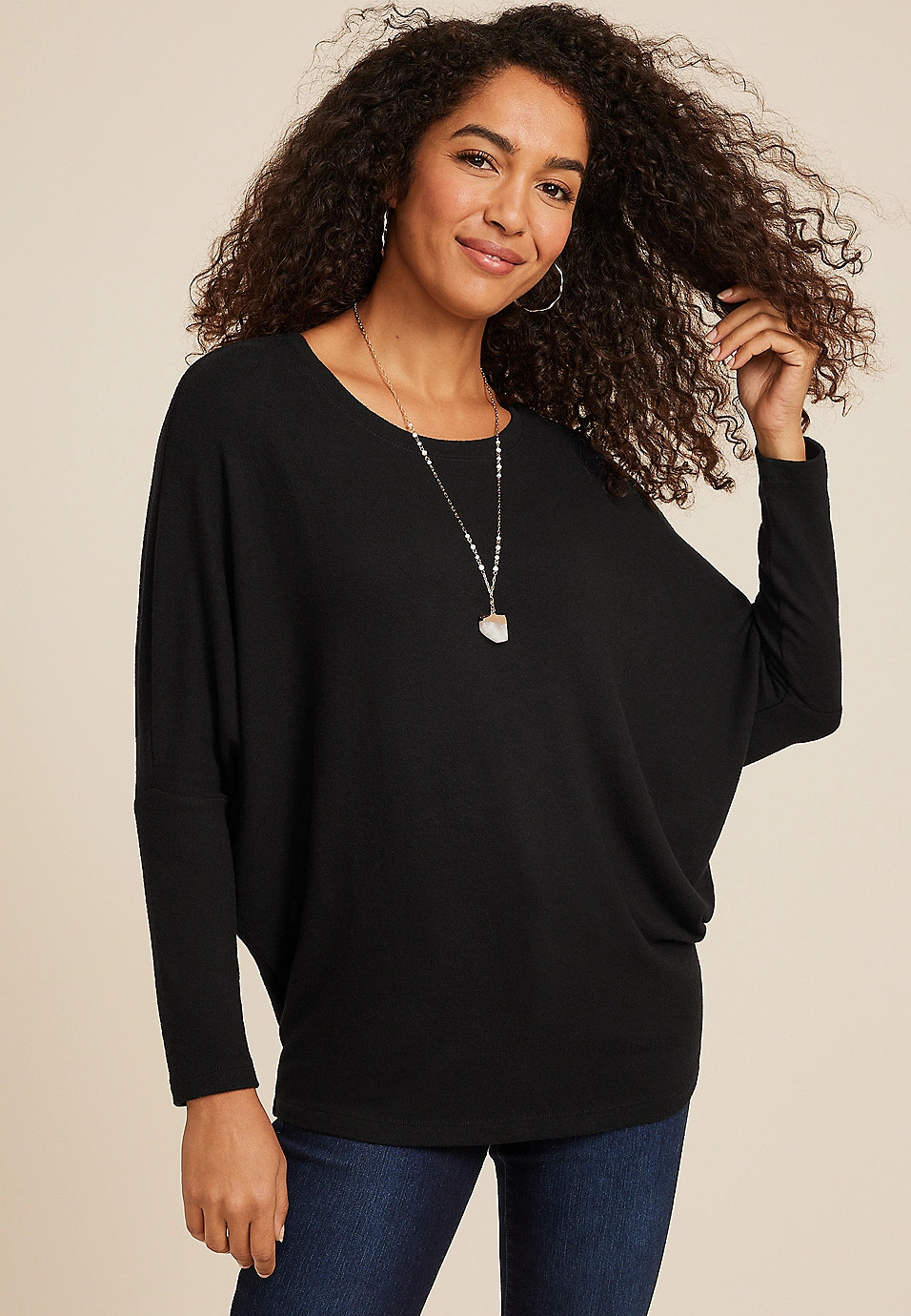 24/7 Dakota Long Sleeve Dolman Top | Maurices