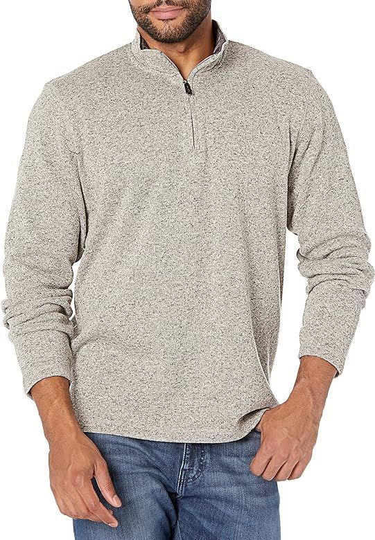 Wrangler Authentics Men's Long Sleeve Fleece Quarter-Zip | Amazon (US)