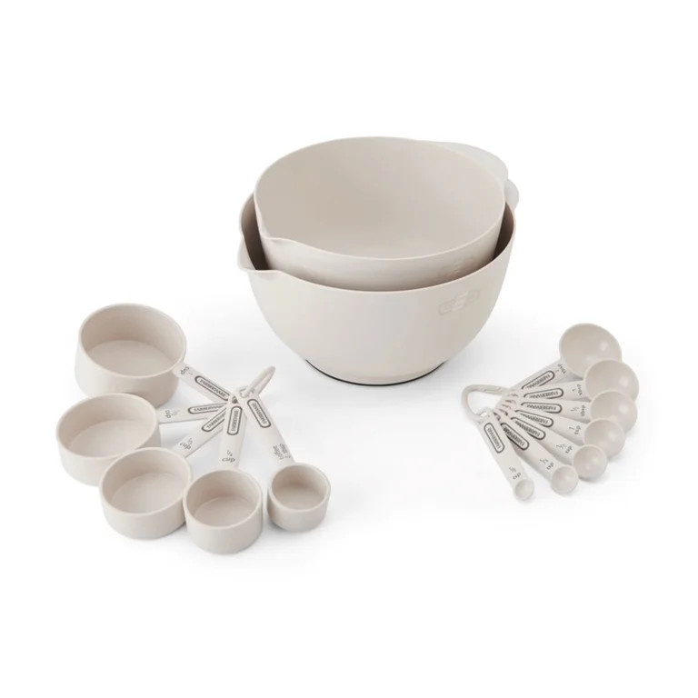 Farberware Pro 14 Piece Recycled Plastic Baking Set with Mixing Bowl Beige | Walmart (US)