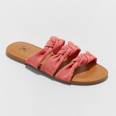 Women&#39;s Maddie Knotted Slide Sandals - Shade &#38; Shore&#8482; Pink 6 | Target