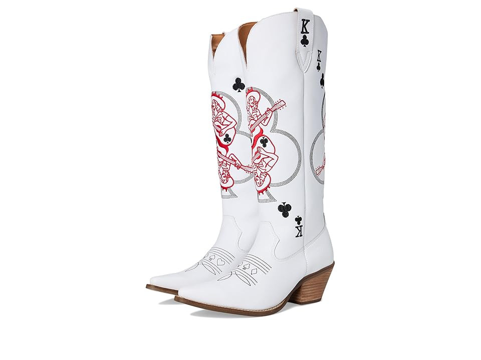 Dingo King Of Clubs Cowboy Women's Boots White : 7.5 B - Medium, Leather | Zappos
