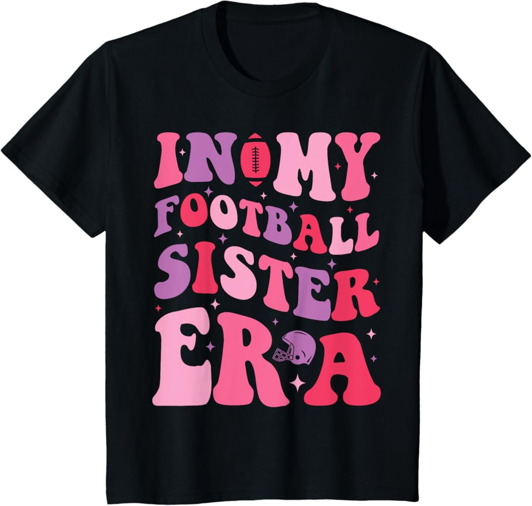 In My Football Sister Era Tee Funny Football Girl Kids T-Shirt | Amazon (US)