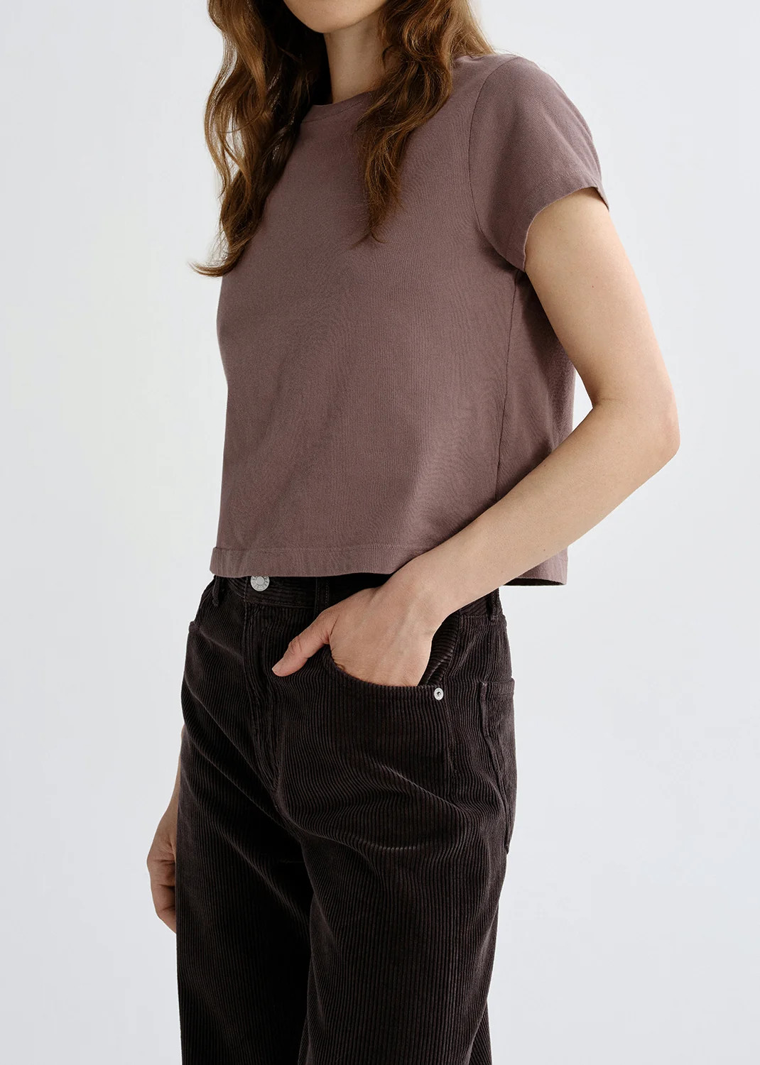 adine shrunken tee mauvine | AGOLDE