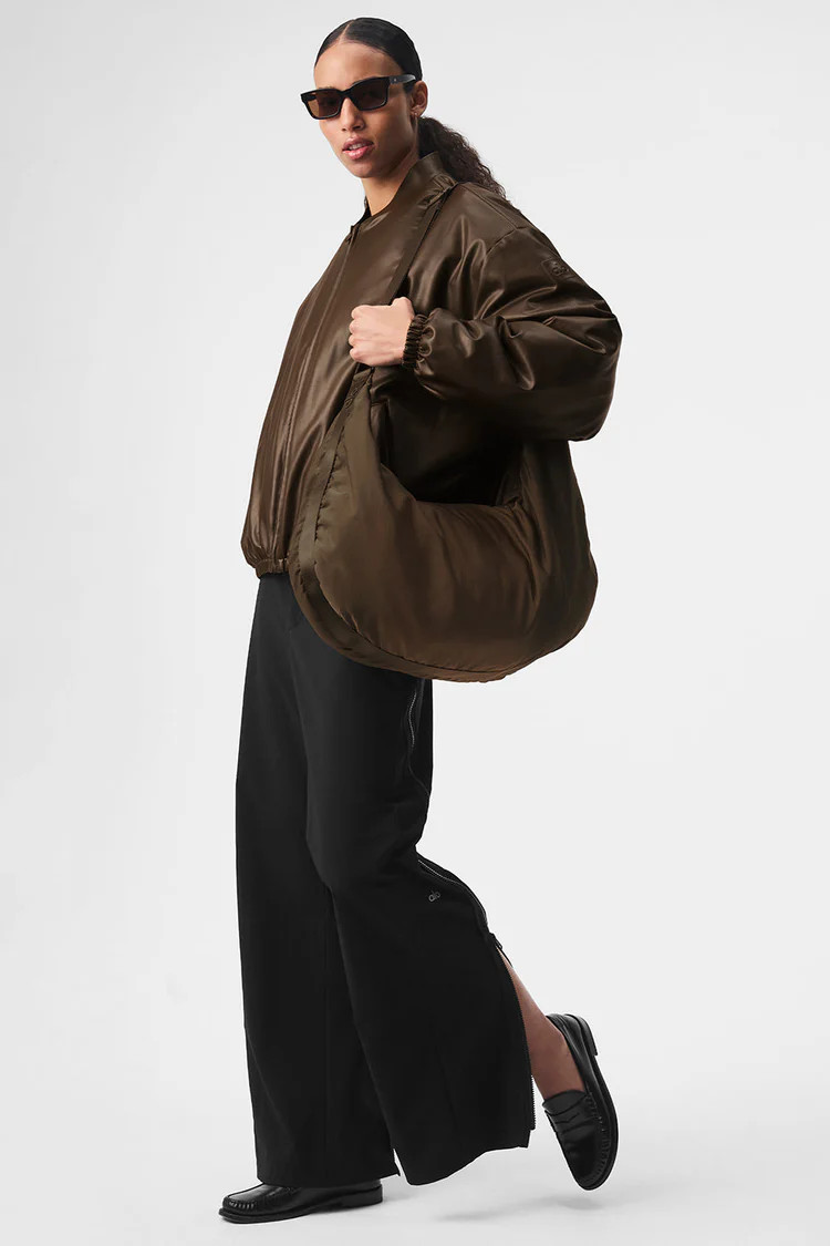 Faux Leather Premier Bomber - Charcoal Green | Alo Yoga (US)