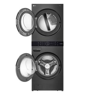 27 in. Black Steel WashTower Laundry Center with 4.5 cu. ft. Front Load Washer and 7.4 cu. ft. El... | The Home Depot