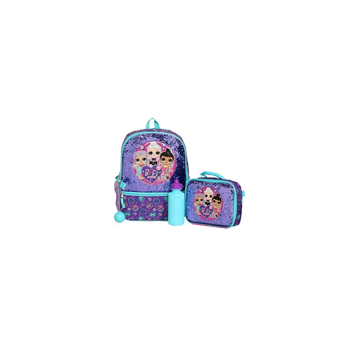 L.O.L. Surprise Girls 4 Piece Backpack Set, Flip Sequin 16" School Bag with Front Zip Pocket, Pur... | Target
