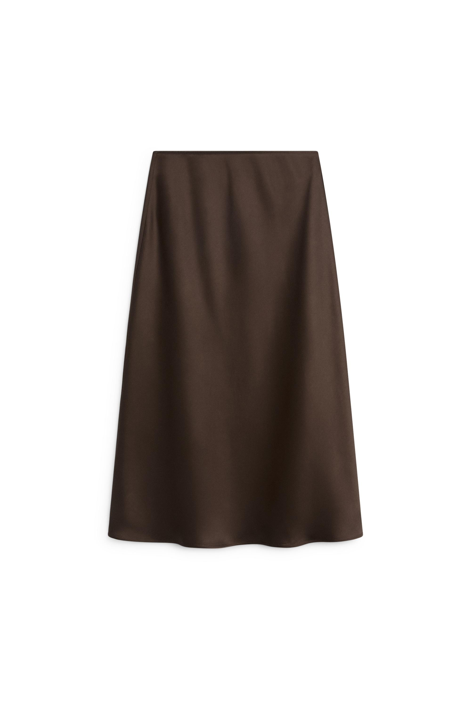 Satin midi skirt | Massimo Dutti US