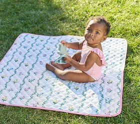 Pastel Stripe Floral All Weather Playmat | Pottery Barn Kids