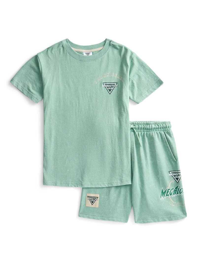 Monster Jam Boys Short Sleeve Graphic Tee and Matching Shorts Set, 2-Piece, Sizes 4-16 | Walmart (US)
