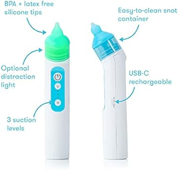 FridaBaby Electric NoseFrida | USB Rechargeable Nasal Aspirator with Different Levels of Suction ... | Amazon (US)